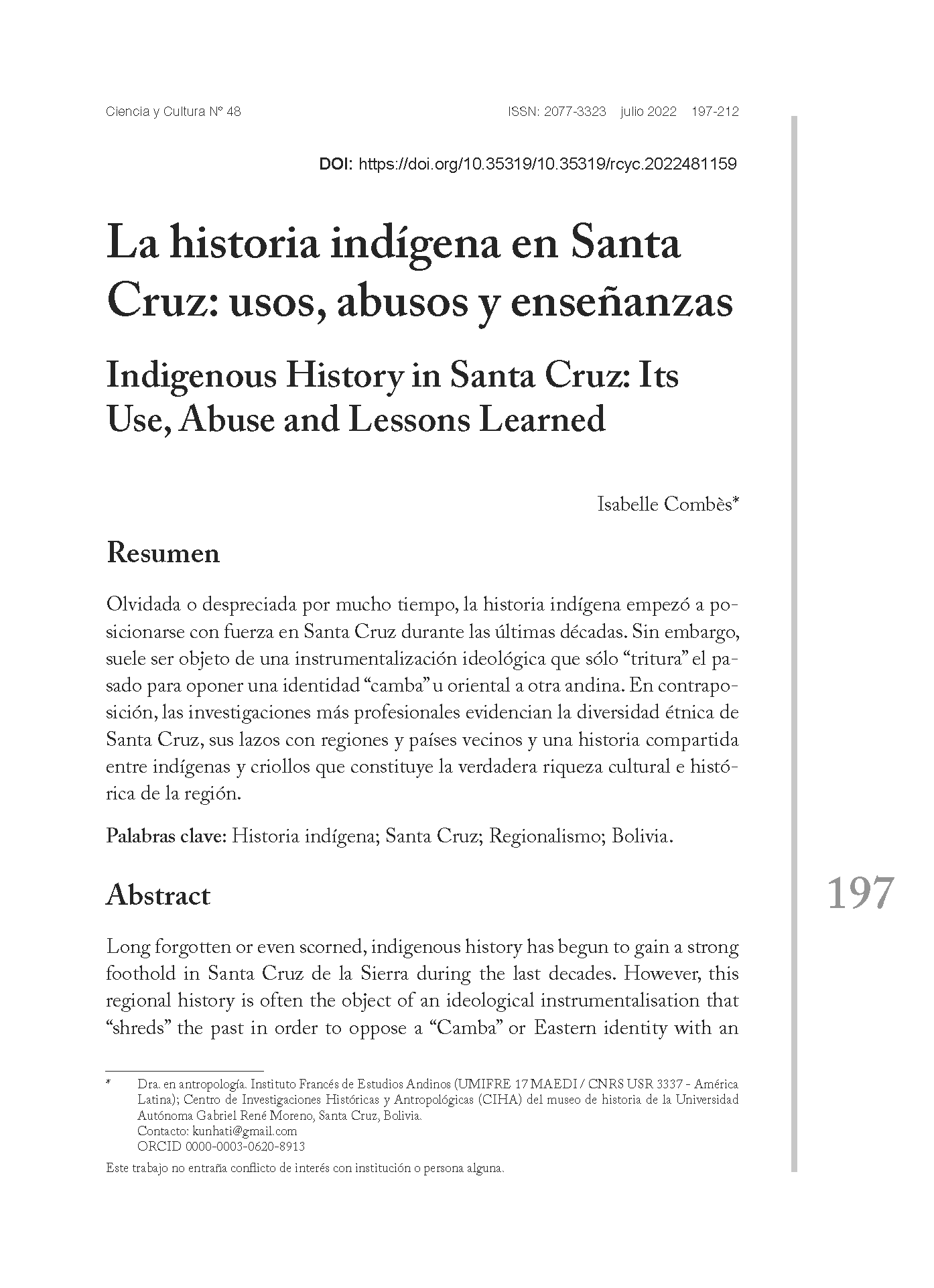 La historia indígena en Santa Cruz: usos, abusos y enseñanzas