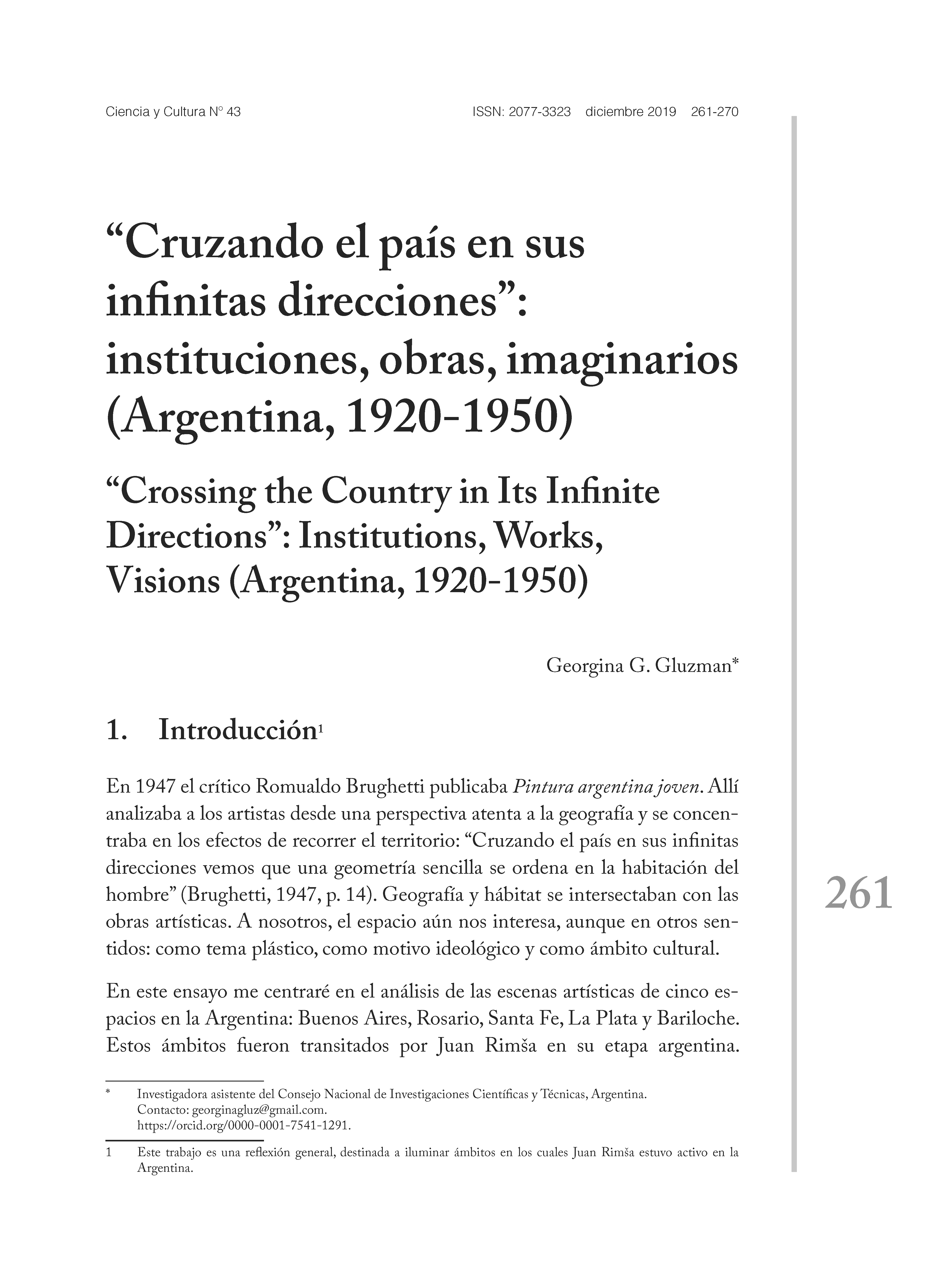 “Cruzando el país en sus infinitas direcciones”: instituciones, obras, imaginarios (Argentina, 1920-1950)