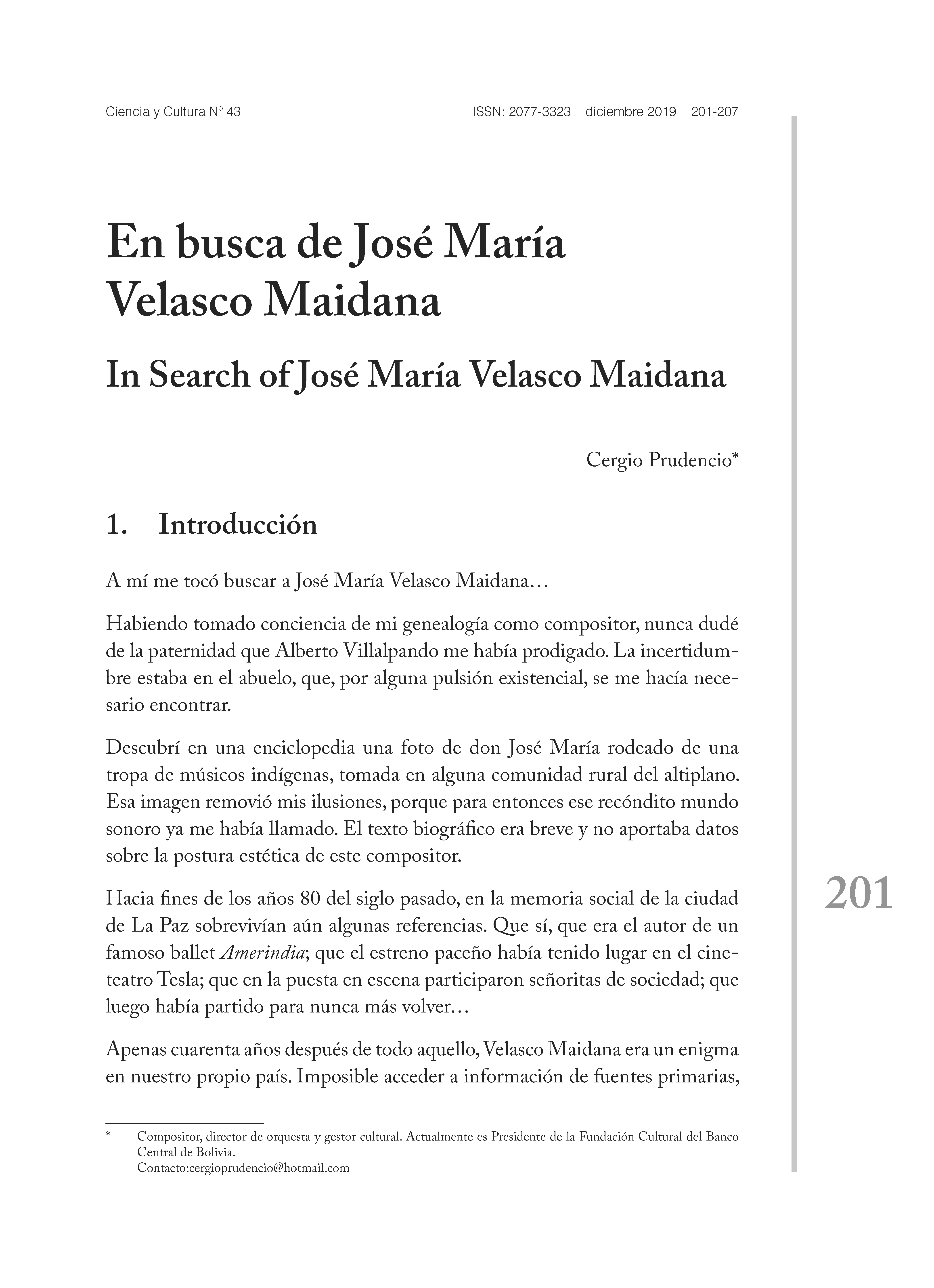 En busca de José María Velasco Maidana