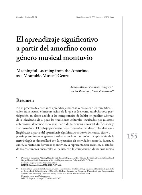 El aprendizaje significativo a partir del amorfino como género musical montuvio