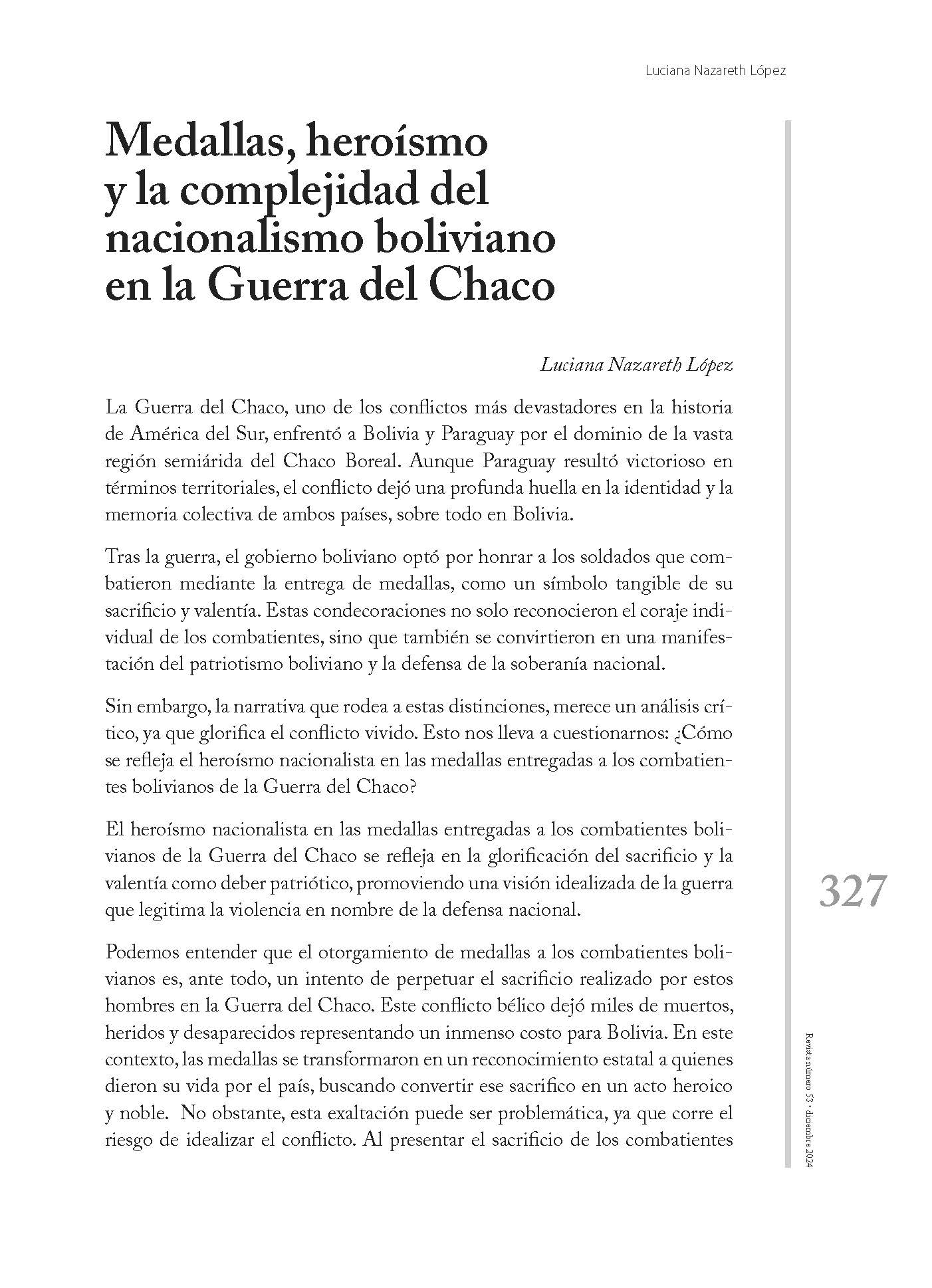 Medallas, heroísmo y la complejidad del nacionalismo boliviano en la Guerra del Chaco