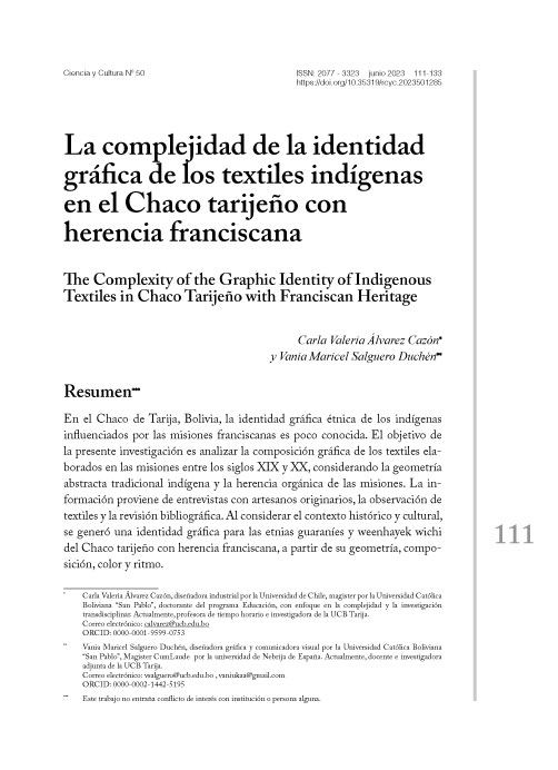 La complejidad de la identidad gráfica de los textiles indígenas en el Chaco tarijeño con herencia franciscana