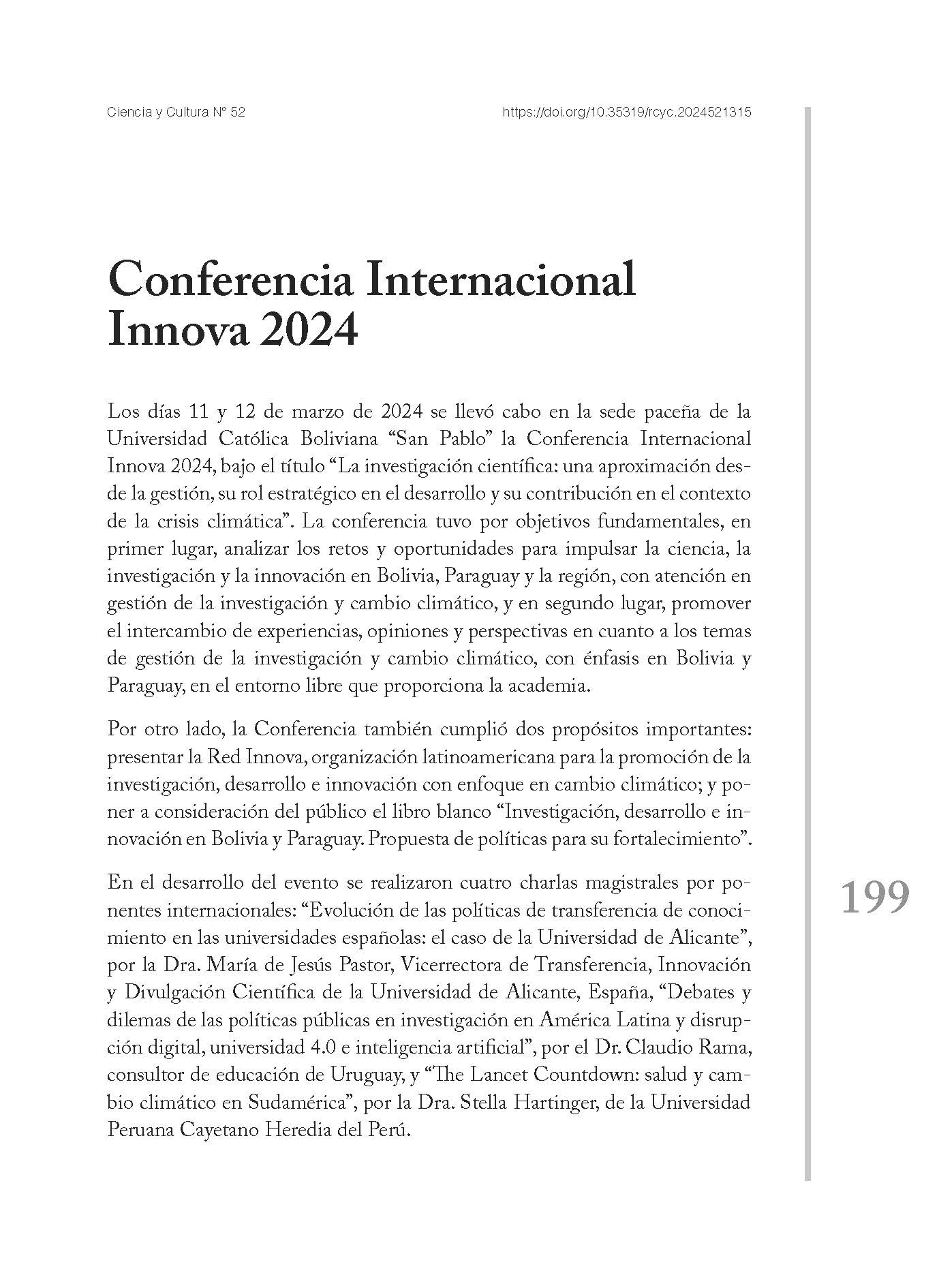 Conferencia Internacional Innova 2024