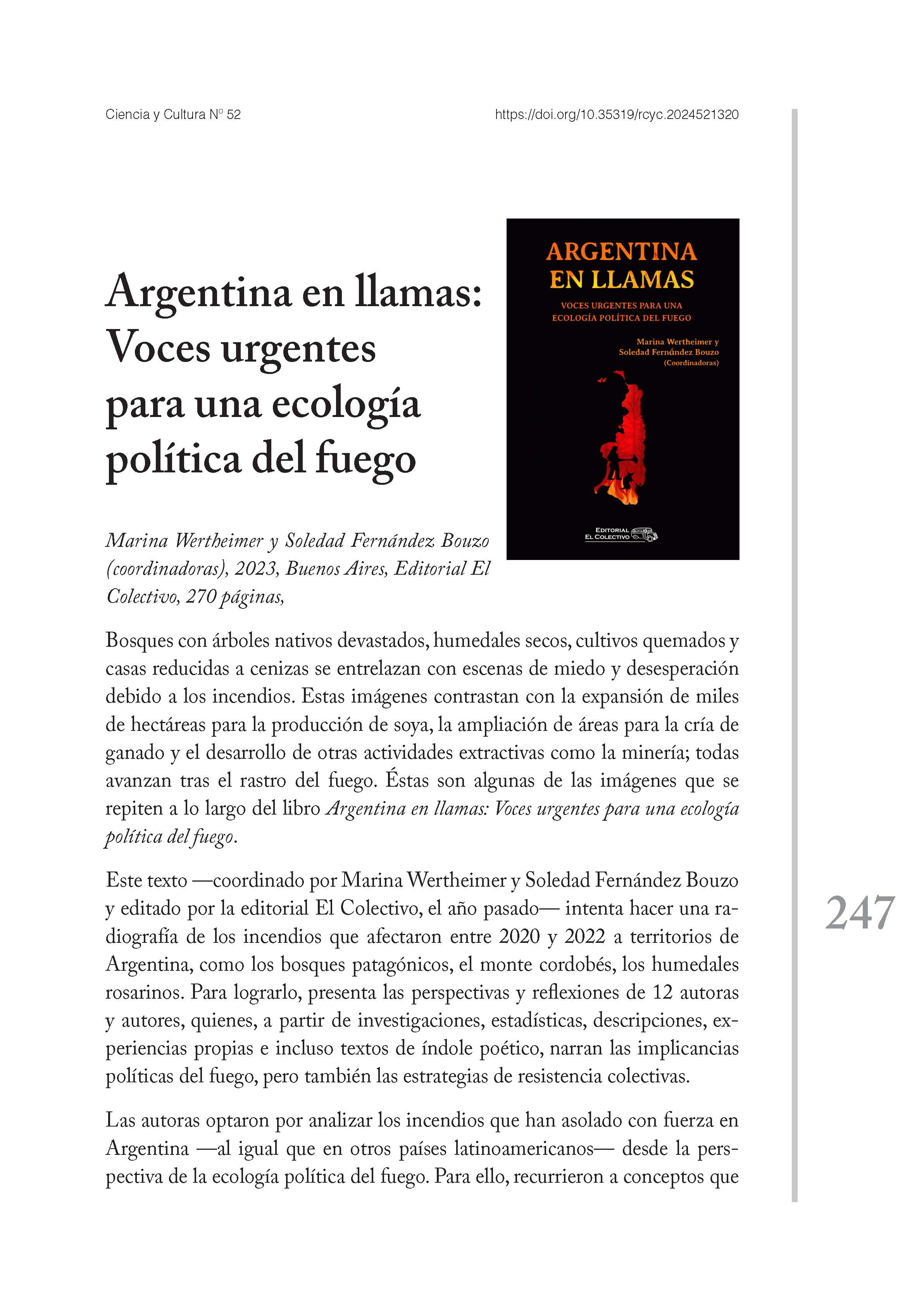 Argentina en llamas: Voces urgentes para una ecología política del fuego