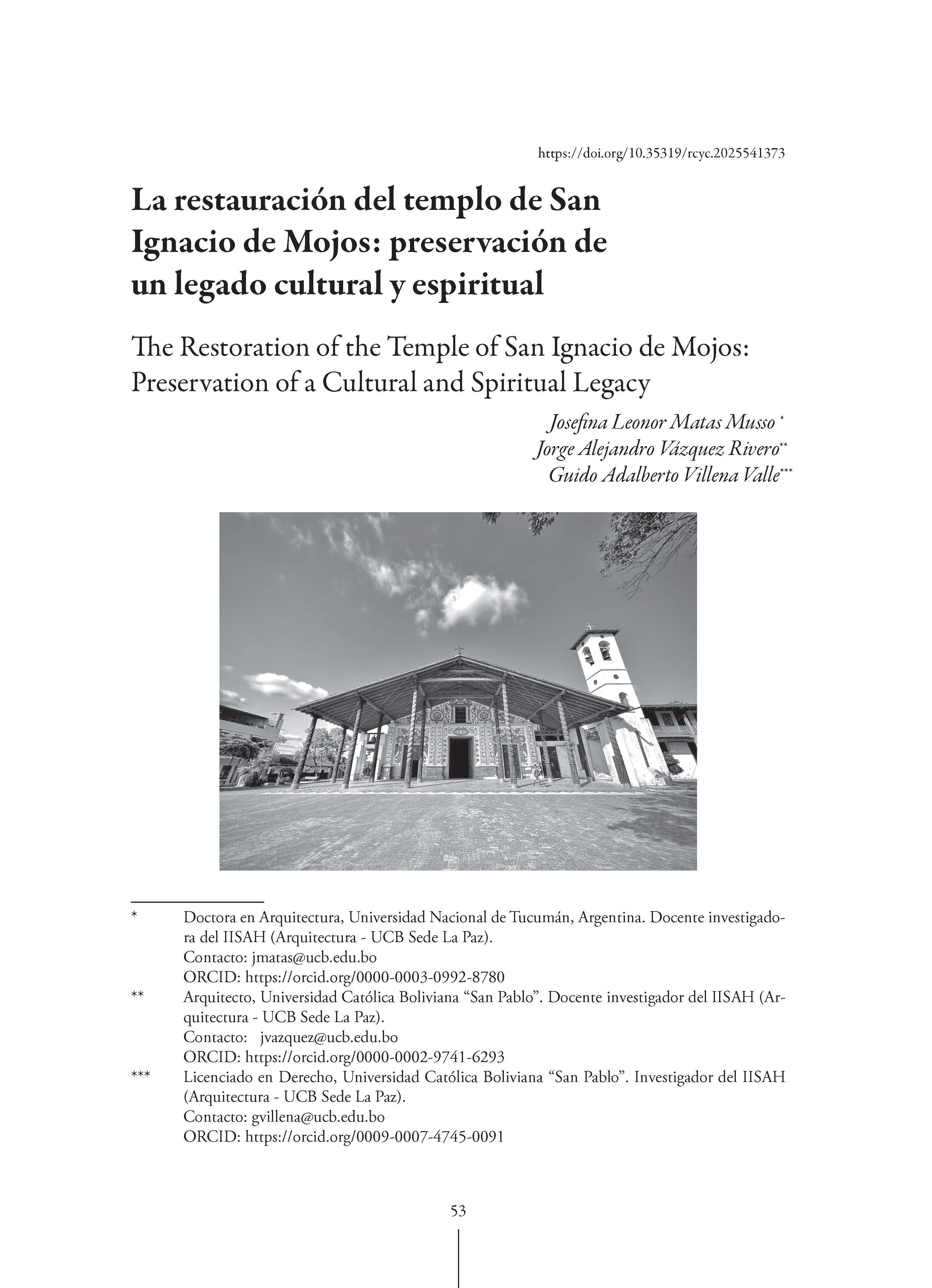 La restauración del templo de San Ignacio de Mojos: preservación de un legado cultural y espiritual