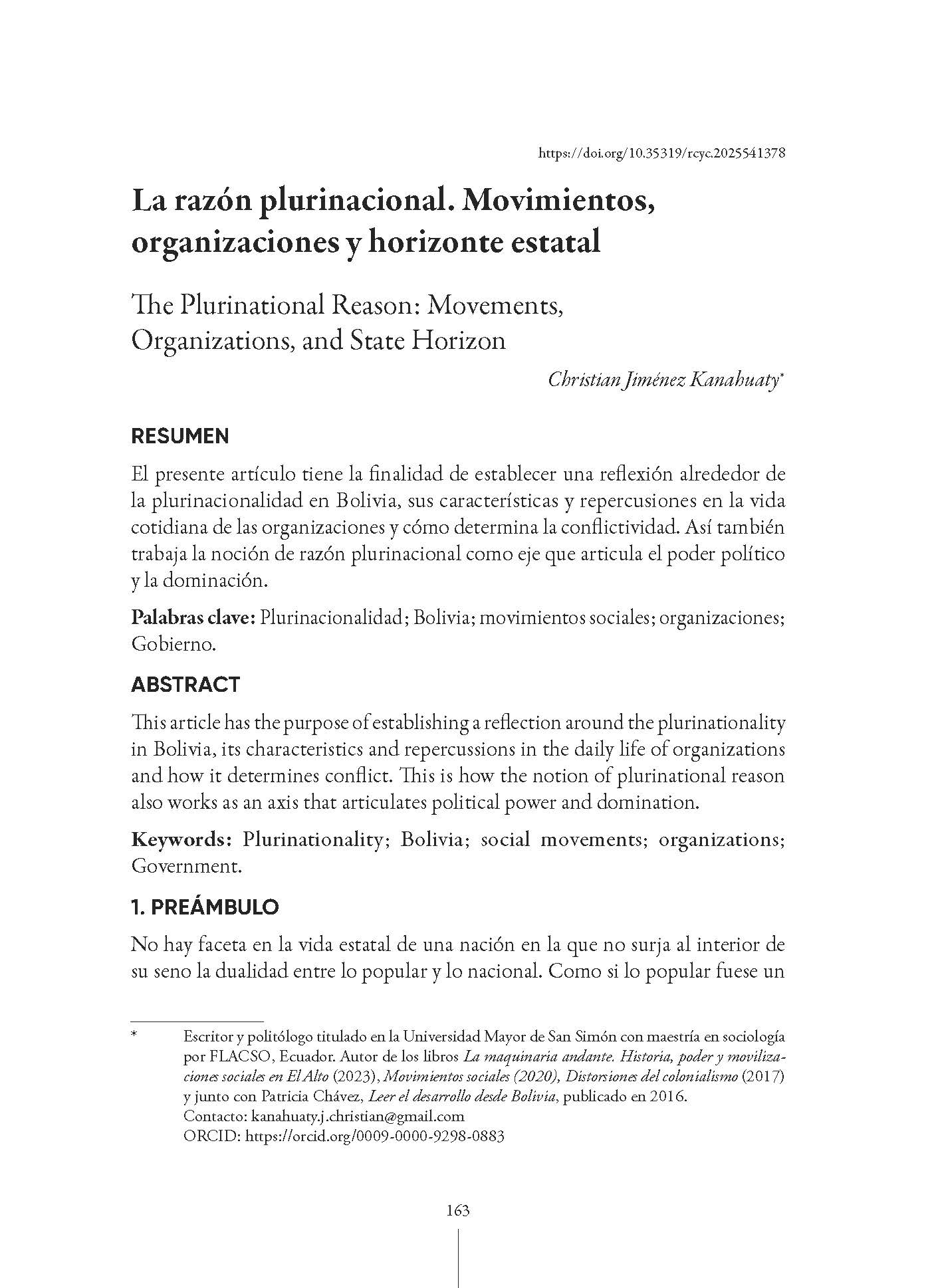 La razón plurinacional. Movimientos, organizaciones y horizonte estatal