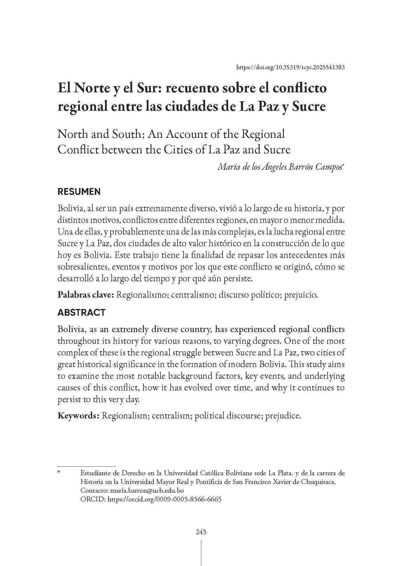 El Norte y el Sur: recuento sobre el conflicto regional entre las ciudades de La Paz y Sucre