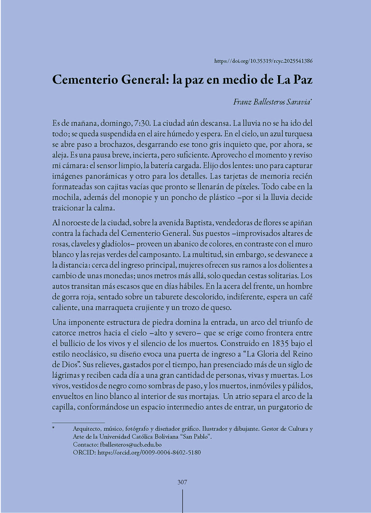 Cementerio General: la paz en medio de La Paz