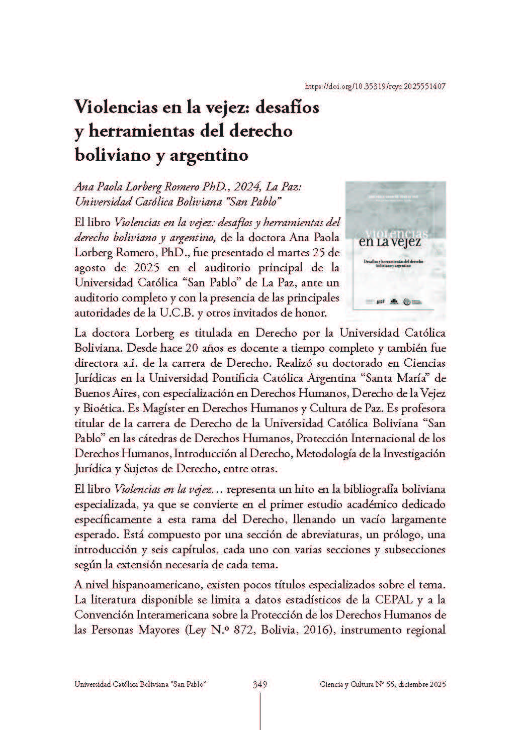 Violencias en la vejez: desafíos y herramientas del derecho boliviano y argentino