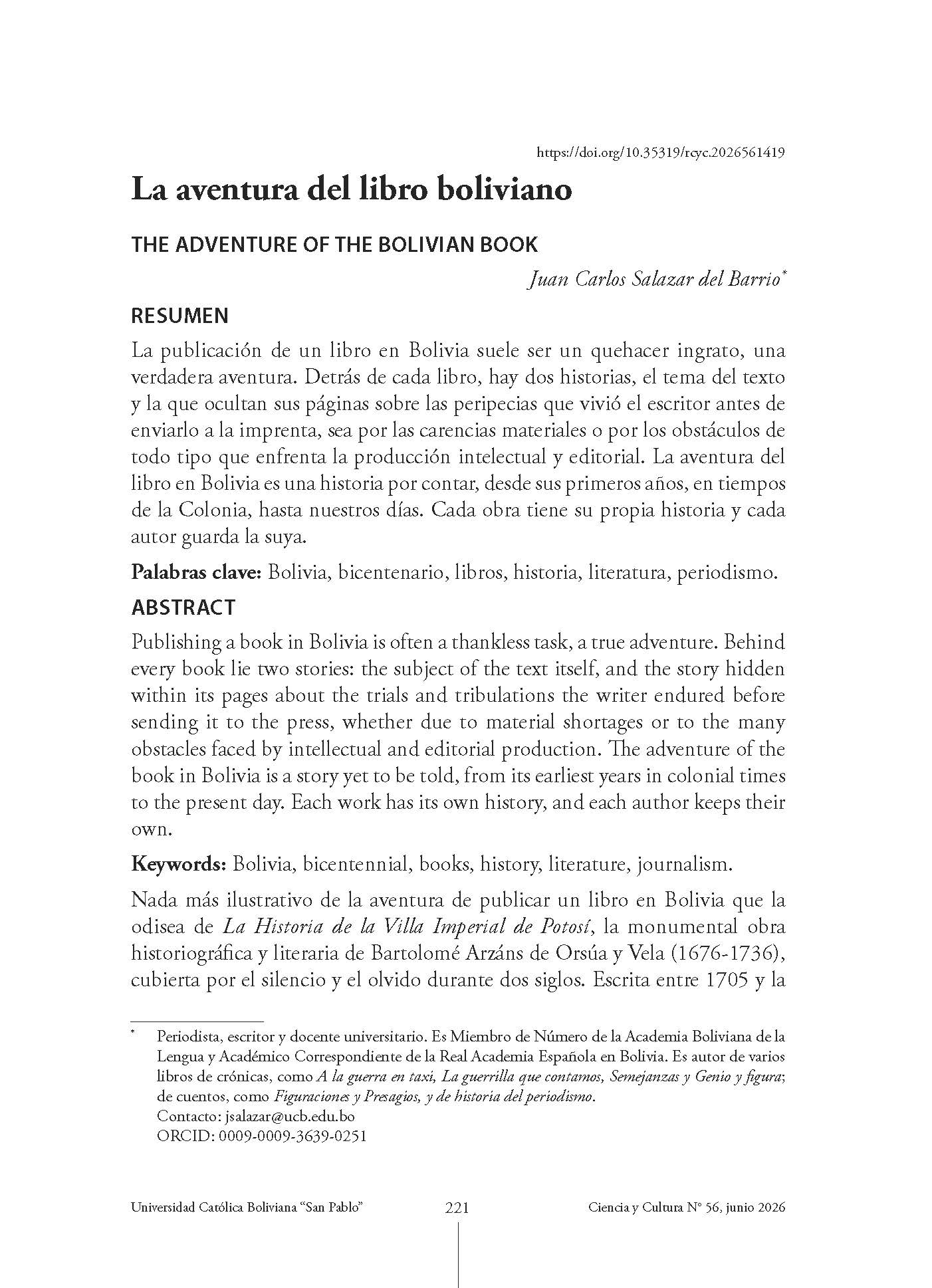 La aventura del libro boliviano