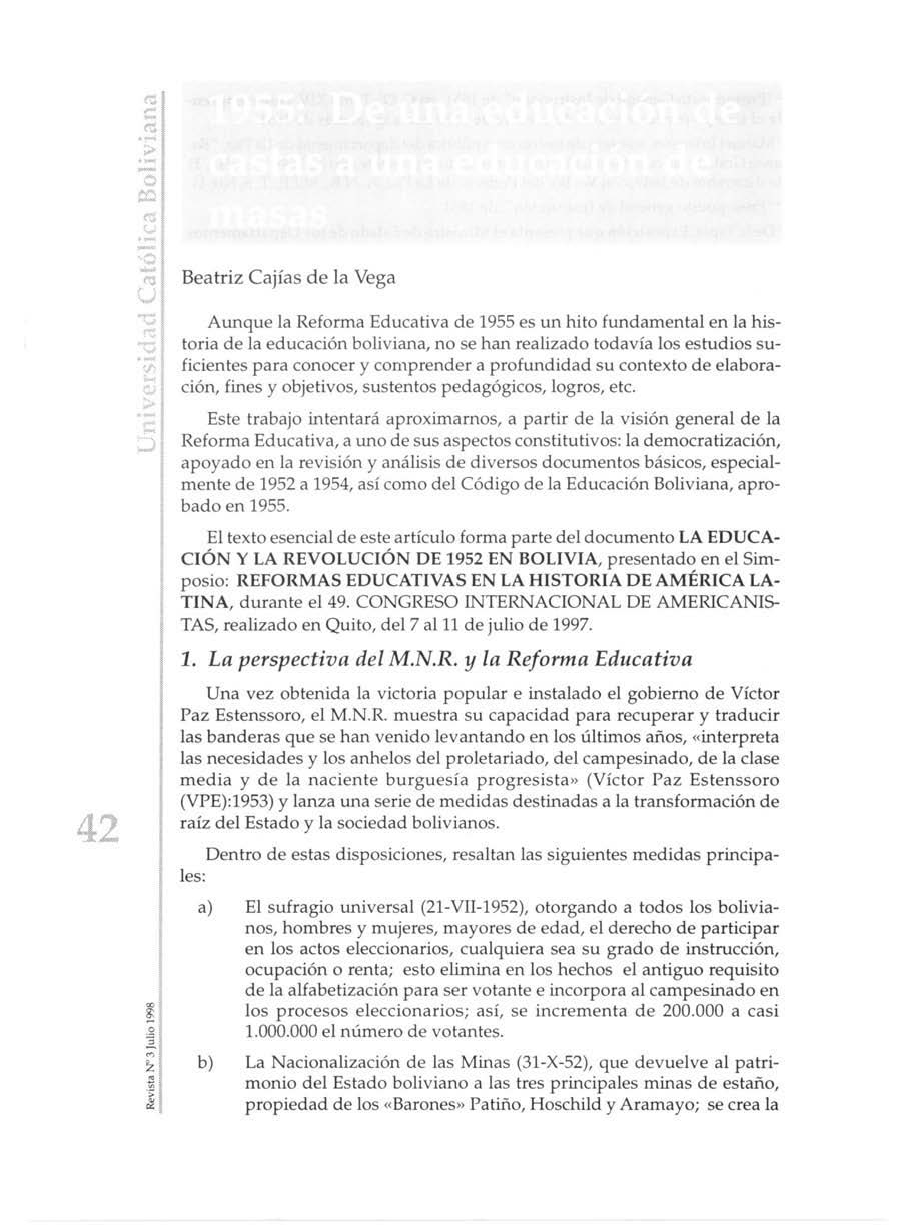 1955 De una educación de castas a una educación de masas