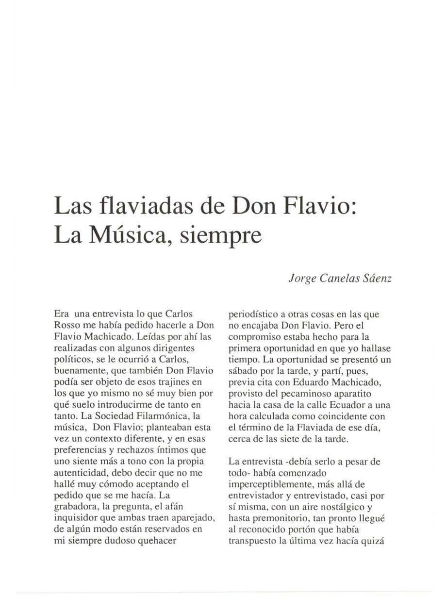 Las flaviadas de Don Flavio: La música, siempre