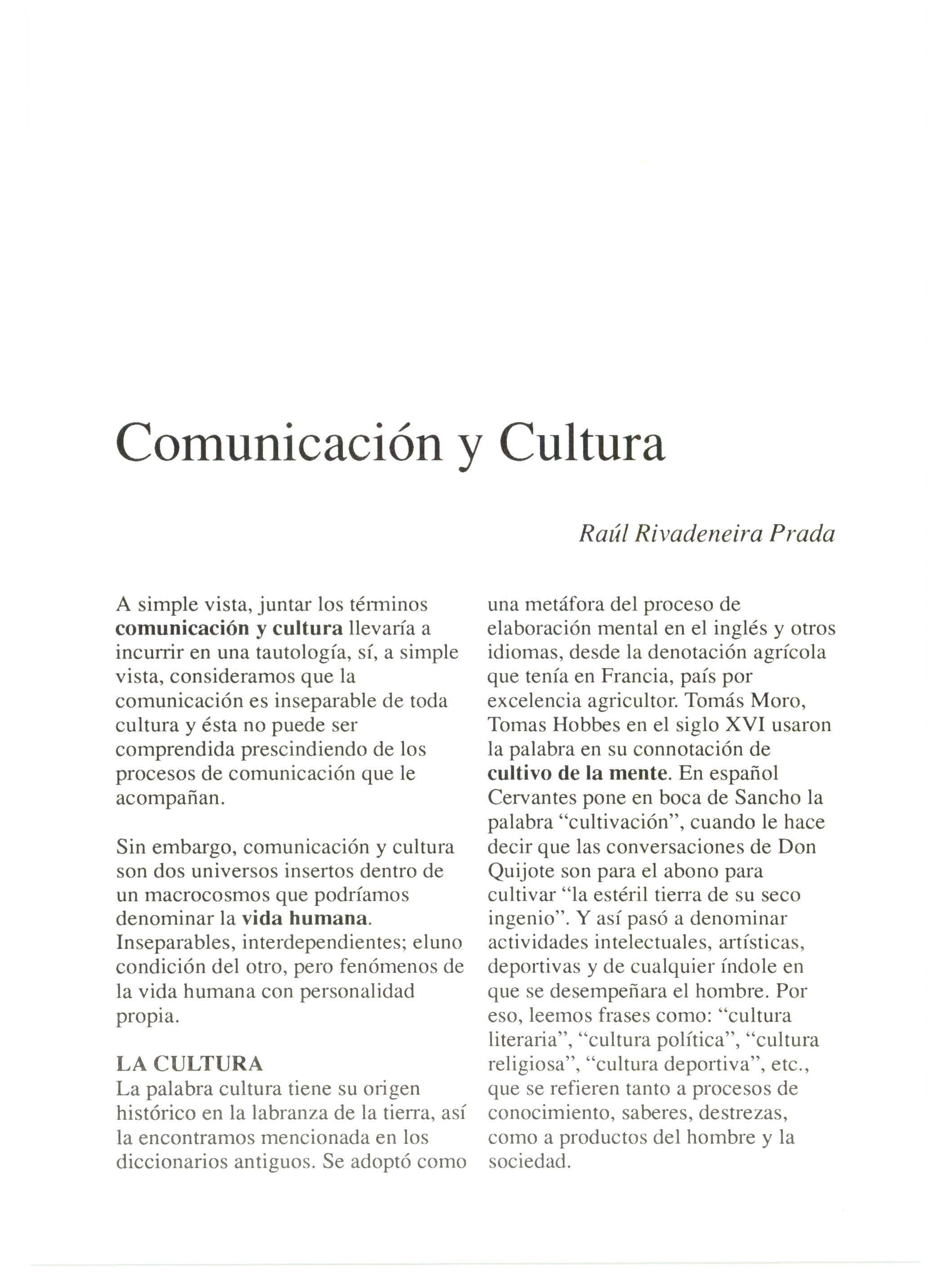 Comunicación y Cultura