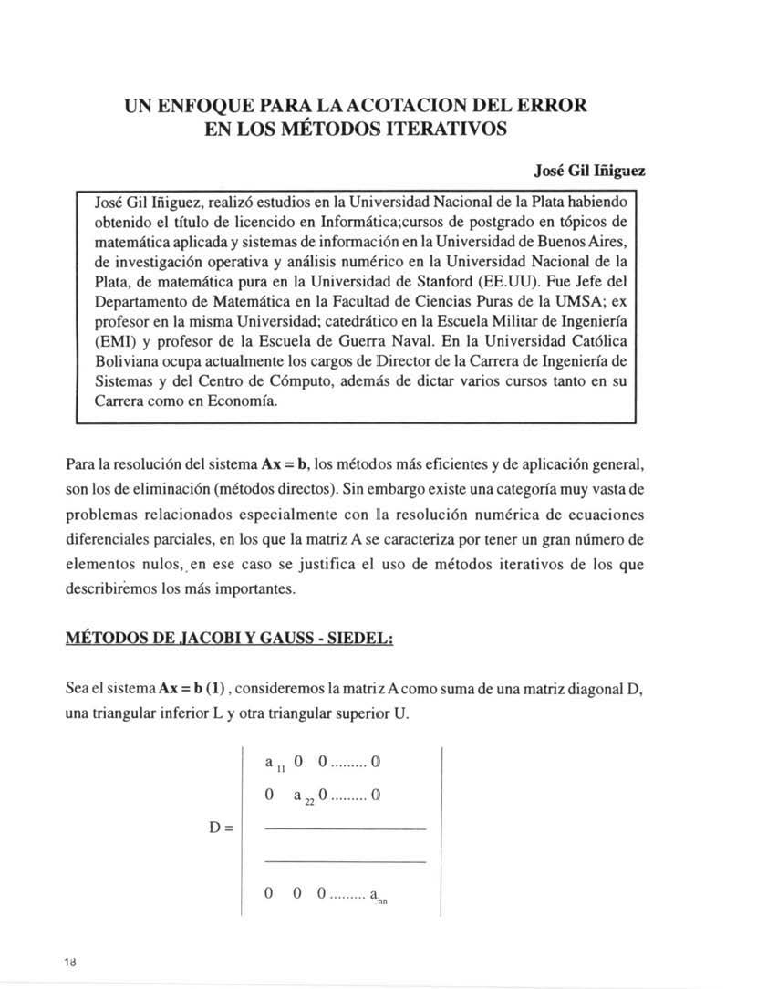 Un enfoque para la acotación del error en los métodos iterativos