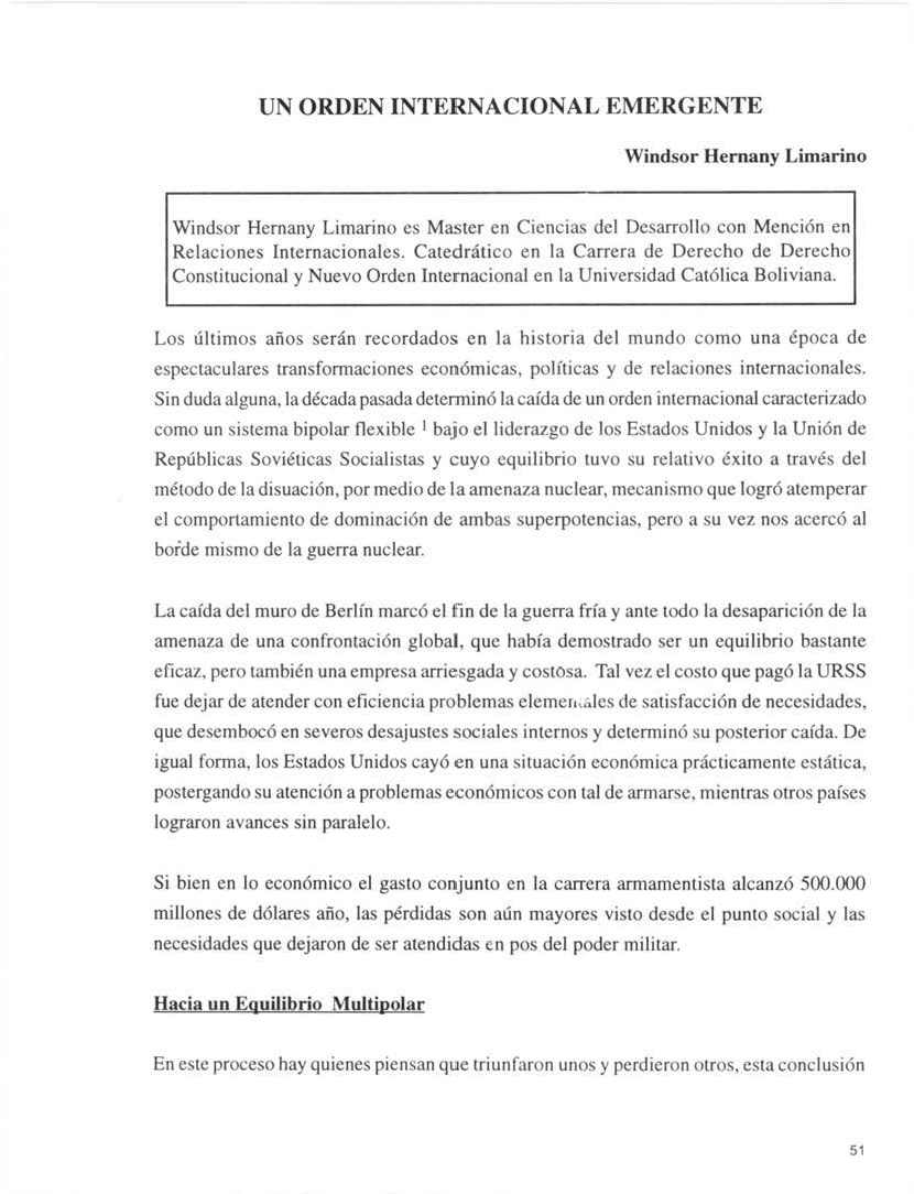 Un orden internacional emergente