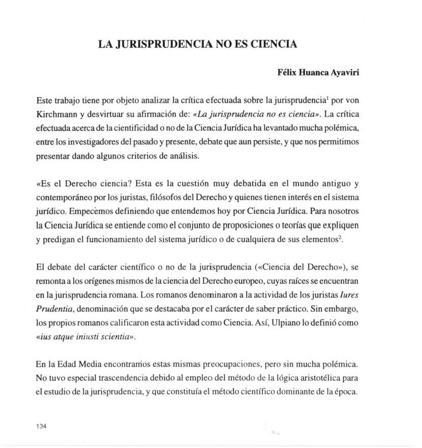 La Jurisprudencia no es ciencia